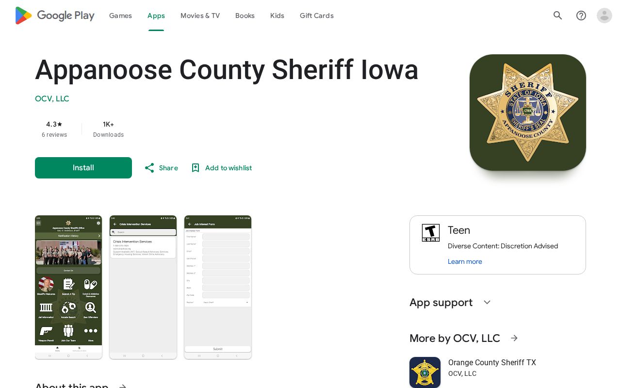 Appanoose County sheriff app tip interface for wanted information